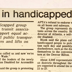 ADAPT the beginning with APTA, 1983 -1984 